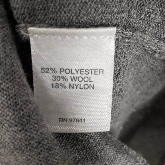 J. Jill Long Button Down Cardigan Sweater S Wool Blend Pockets Crew Neck Gray - Picture 9 of 9